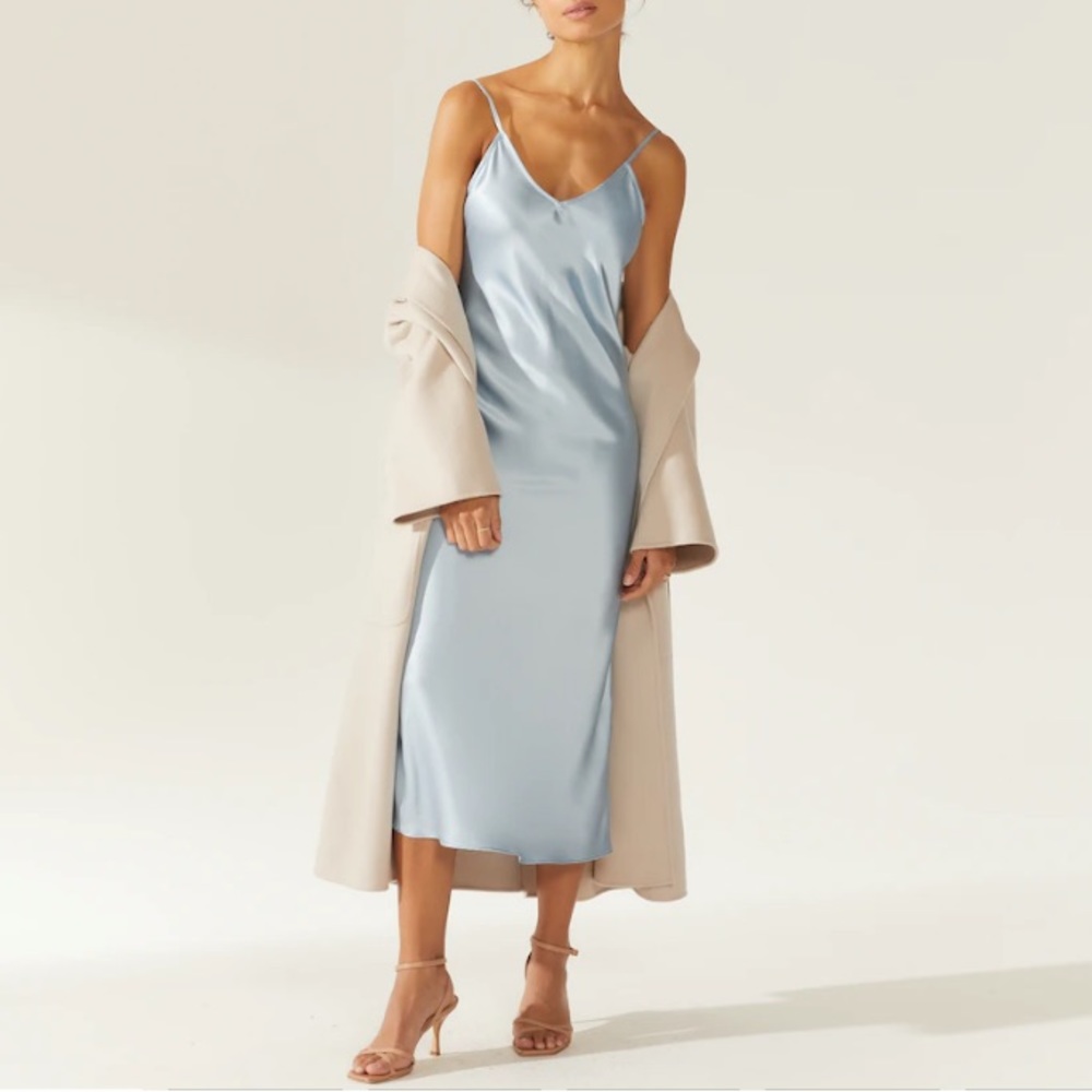 NWT Italic Silk Malone Slip Dress in Periwinkle